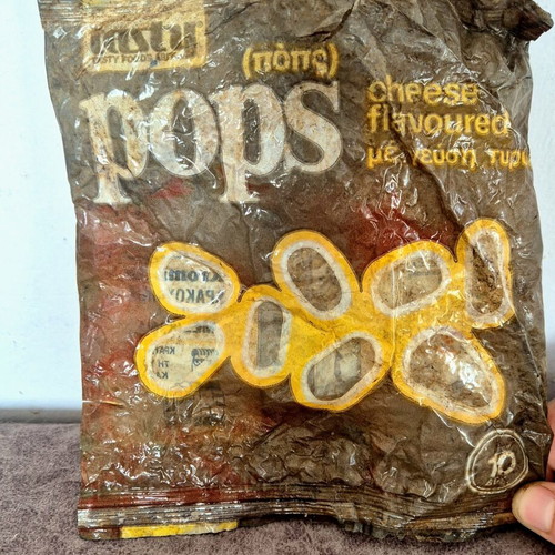 Tasty Pops Fofiko shrimp snack vintage packaging