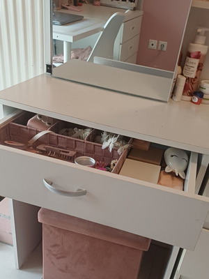 Used boudoir vanity with sliding mirror and drawer