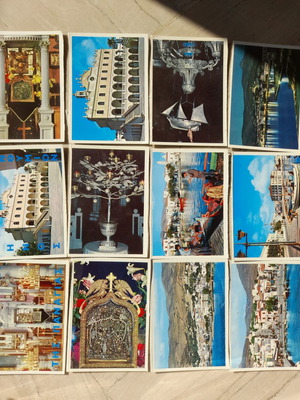 Tinos postcards souvenir of Panagia used, set of 12 pieces