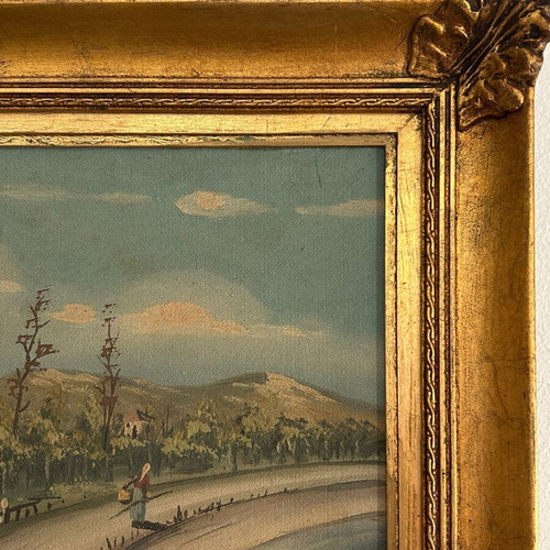 Vintage acrylic painting on canvas, like new