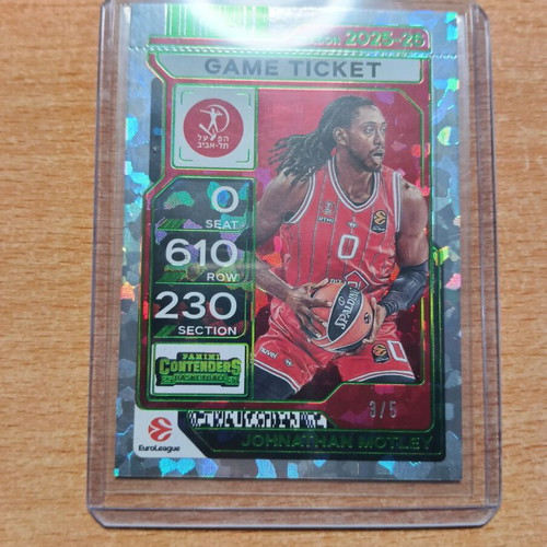Johnathan Motley 2025-26 Panini Contenders EuroLeague Basketball Card like new, Game Ticket 3/5