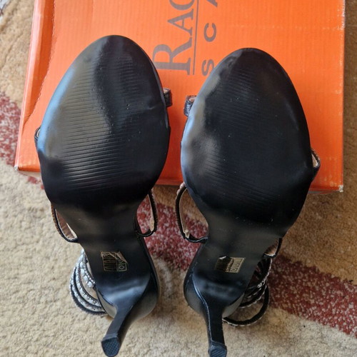Botinelli sandals with pearls and strass, new, size 39, black
