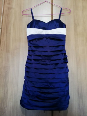 Blue satin dress Bianco used, size Large