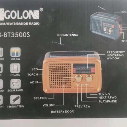 Radio USB BT new with solar panel and flashlight