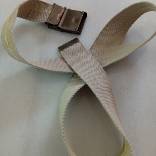 Canvas women's belt with yellow sequins, used, beige, 105 cm