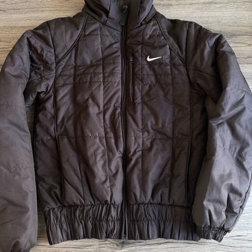 Vintage Nike Puffer Bomber Jacket chocolate brown like new XS/S 2004