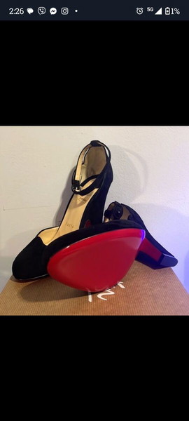 Christian Louboutin High Heel Black Sandals With Platform Size 8W / 39 EU