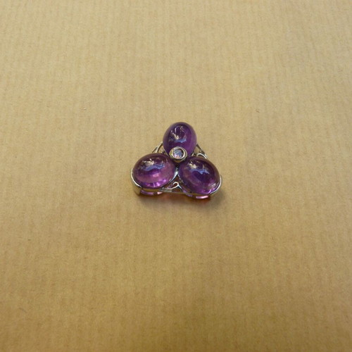925 Silver Pendant with Amethysts