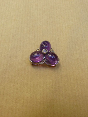 925 Silver Pendant with Amethysts