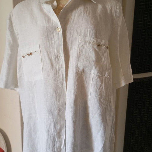 Linen women's shirt size L/XL, white