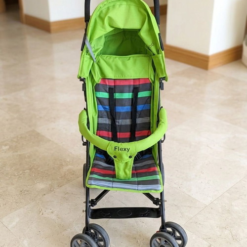 Flexy baby stroller, lime green