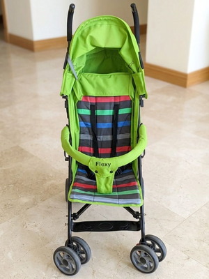 Flexy baby stroller, lime green