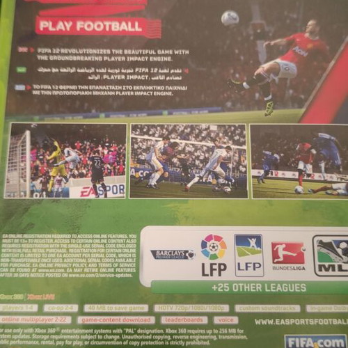 Fifa 12 Xbox 360 game used, complete with manual
