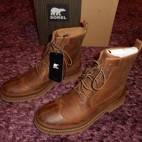 Sorel Madson Wingtip Boot brown casual shoe new, size 43