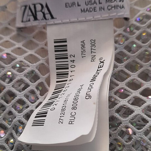 Zara iridescent mesh top, size M/L, gray