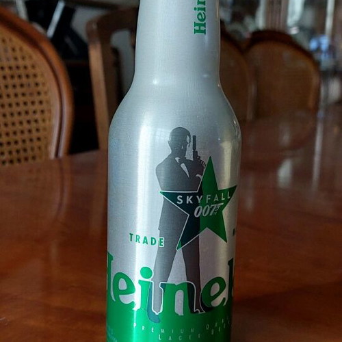 Collectible metal 007 James Bond Skyfall beer bottle like new
