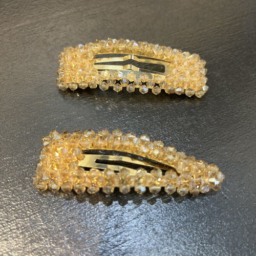 Hair clip set with golden crystals, like new