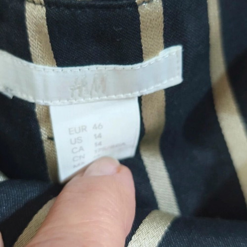 H&M High-Waisted Striped Pants Black-Gold Like New L-XL