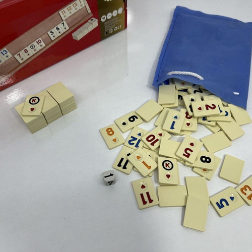 Wooden Rummy set new with original melamine tiles