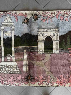 Afgan Silk Handmade Silk Rug new, unique technique