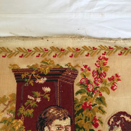 Set of 2 embroidered vintage wall hangings used