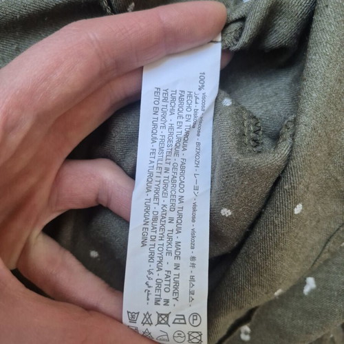 Zara Khaki Green Viscose Dress XS like new