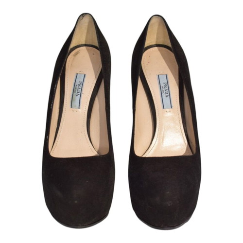 Prada black suede platform pumps EU 37.5