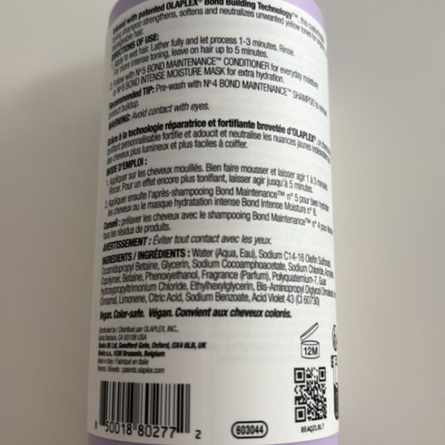 Olaplex No.4P Blonde Enhancer Toning Shampoo like new