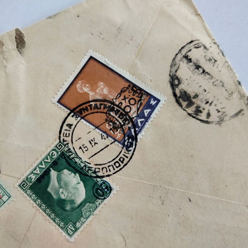 Envelopes with stamps and postmarks from the 1940s used, set of 2