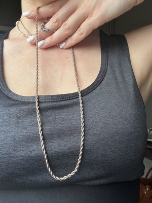 Long necklace silver and gold combination like new