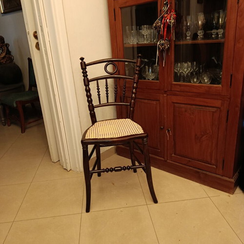 Thonet style chairs, set of 2, natural cane seats