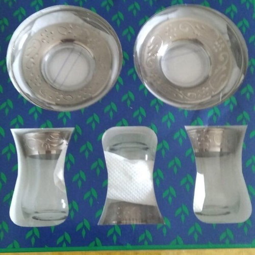 Traditional Turkish tea set new with 6 glasses, 6 saucers, 6 spoons