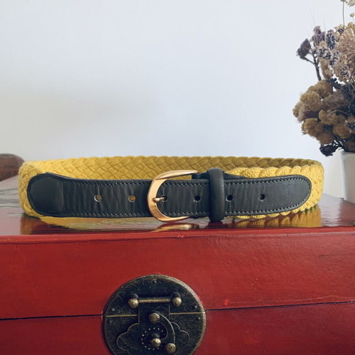 Stelios Koudounaris handmade yellow waist belt, size S/M