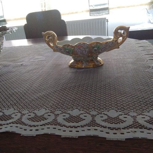 Porcelain vase in gondola shape like new, Italian style