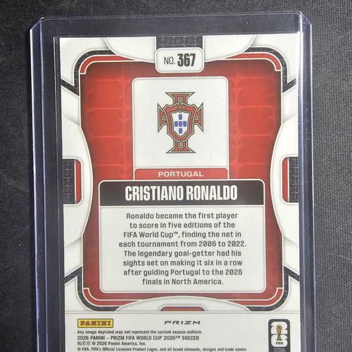 25/26 Panini Prizm WC Cristiano Ronaldo Red/Blue/Green Mojo SSP card