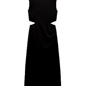 Καινούργιο Zara μαύρο midi cut out φόρεμα XS