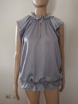 True Love satin blouse used, grey, one size