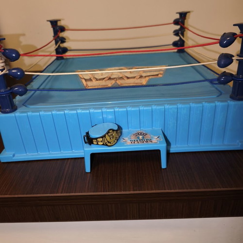 Wwf Hasbro Blue Ring and Wrestling Belt used