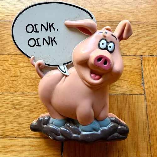 Retro piggy decoration with sound, used
