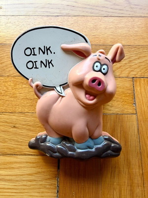 Retro piggy decoration with sound, used