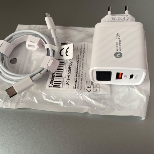 20W Charger set new with Lightning to USB-C cable for iPhone
