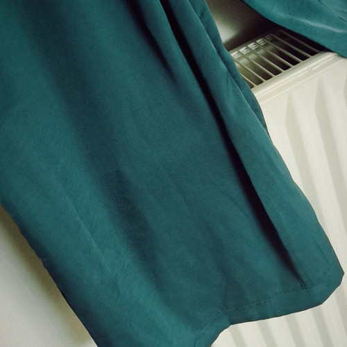 Zara women's satin jumpsuit green (emerald) size S like new