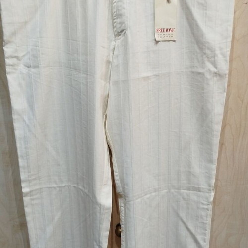 Free Wave striped white straight pants new XL-2XL