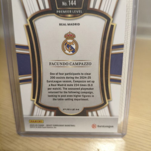 Facundo Campazzo Gold Glitter SSP Premier Level Euroleague Select Card new