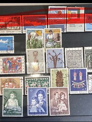 Ελληνικά γραμματόσημα 1966 μεταχειρισμένα, 4 πλήρεις σειρές σφραγισμένες