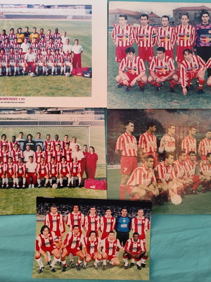 Olympiacos Football Team Photos used, large size, 1993 set
