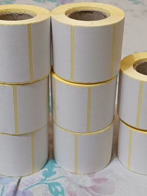 Thermal adhesive labels roll 500 pcs 60mm x 40mm like new
