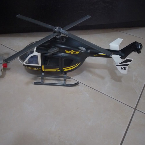 Playmobil police helicopter used with repaired rotor