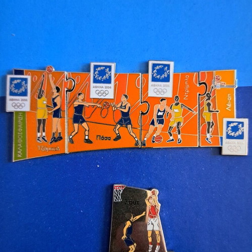 Pins Athens 2004 Olympic Games new, basketball set of 5 pieces