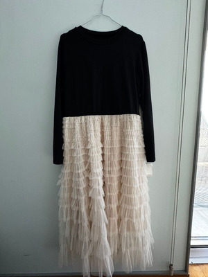 Shein dress with tulle XXL, black and beige